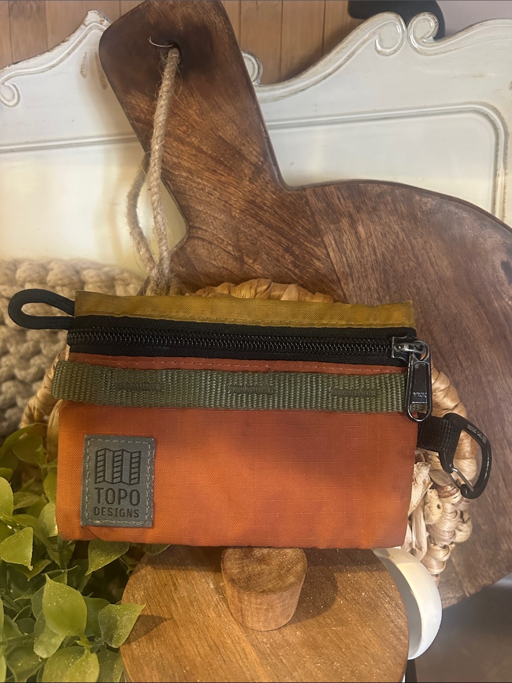 Topo Designs Orange Small Zipper Pouch